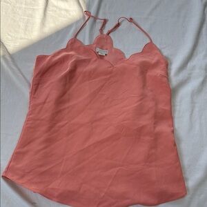 J Crew Coral Scallop Tank Top